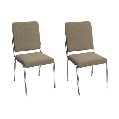 Cadeira Sala De Jantar Genebra 2c129cr Aço Kit 2 Un Cromado/boucle Bege Fendi - Kappesberg