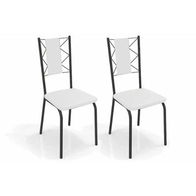 Cadeira Sala De Jantar Lisboa 2c076prf Aço Kit 2 Un Preto/ano Branco - Kappesberg