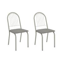 Cadeira Sala De Jantar Noruega 2c077nk Aço Kit 2 Un Niquel/boucle Cinza - Kappesberg - 1