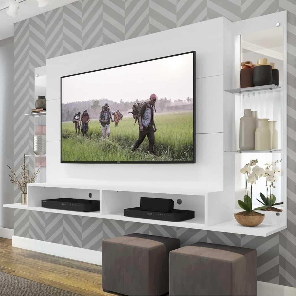 Painel Tv 60" Com Espelho Nairóbi Multimóveis V3150 Branco Branco - 6