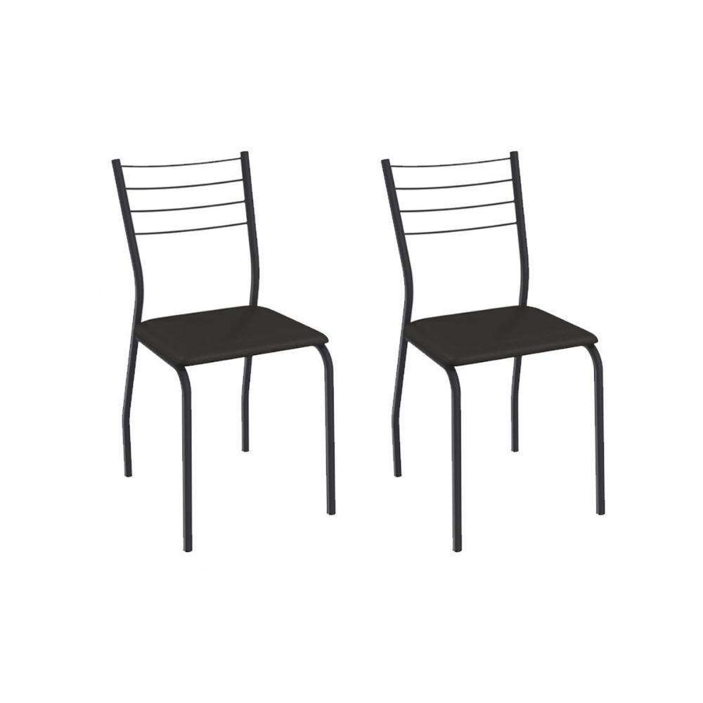 Cadeira Sala De Jantar Malta 2c140prf Aço Kit 2 Un Preto/ano Preto - Kappesberg - 1