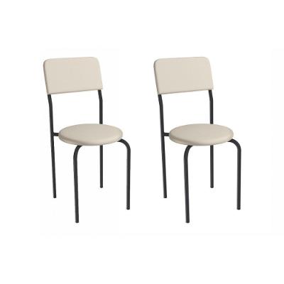 Cadeira Sala De Jantar Mali 2c136prf Aço Kit 2 Un Preto/ano Bege - Kappesberg