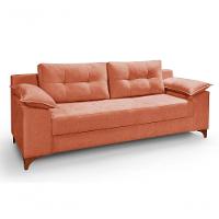 Conjunto Sofá Ibiza 3 E 2 Lugares 2,22m E 1,57m Veludo Confortável Goiaba 207 - 2