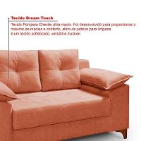 Conjunto Sofá Ibiza 3 E 2 Lugares 2,22m E 1,57m Veludo Confortável Goiaba 207 - 7