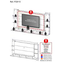 Painel Para Tv Até 65´´ Nairóbi Plus Fg3113 Preto - 3