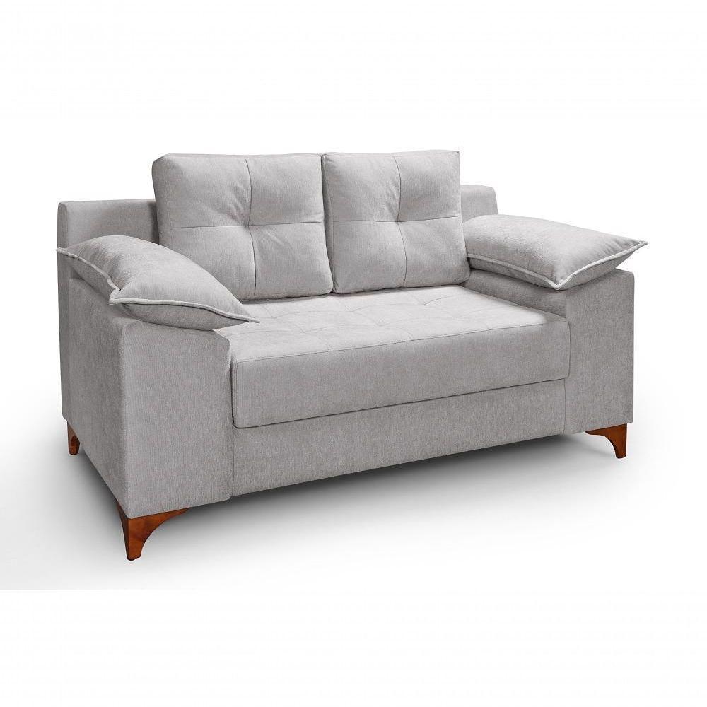 Conjunto Sofá Ibiza 3 E 2 Lugares 2,22m E 1,57m Veludo Confortável Prata 206 - 3