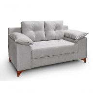 Conjunto Sofá Ibiza 3 E 2 Lugares 2,22m E 1,57m Veludo Confortável Prata 206 - 3