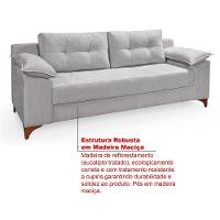 Conjunto Sofá Ibiza 3 E 2 Lugares 2,22m E 1,57m Veludo Confortável Prata 206