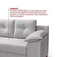 Conjunto Sofá Ibiza 3 E 2 Lugares 2,22m E 1,57m Veludo Confortável Prata 206 - 6