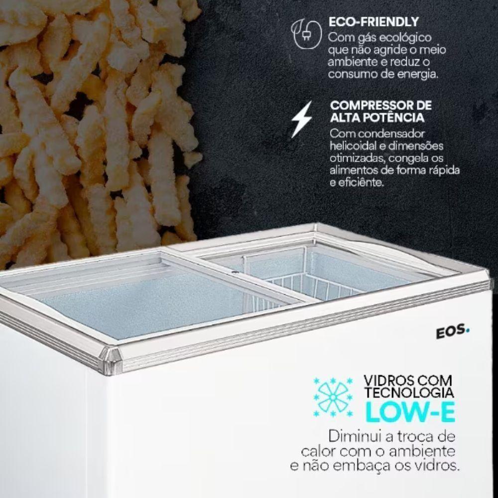 Freezer Expositor Horizontal Dupla Ação 410 Litros Eco Gelo Tampa De Vidro EEH500XX Eos 110V - 4