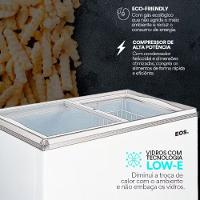 Freezer Expositor Horizontal Dupla Ação 410 Litros Eco Gelo Tampa De Vidro EEH500XX Eos 110V