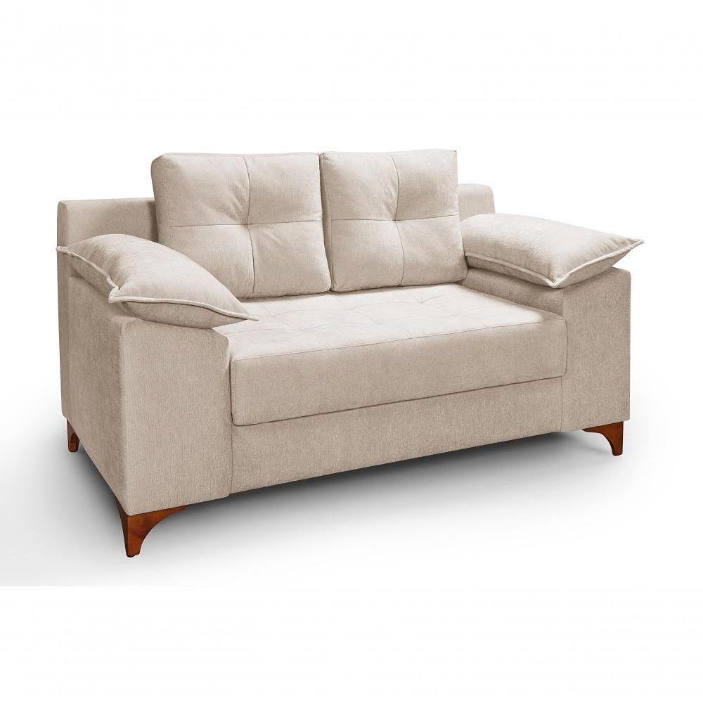 Conjunto Sofá Ibiza 3 E 2 Lugares 2,22m E 1,57m Veludo Confortável Creme 203 - 3