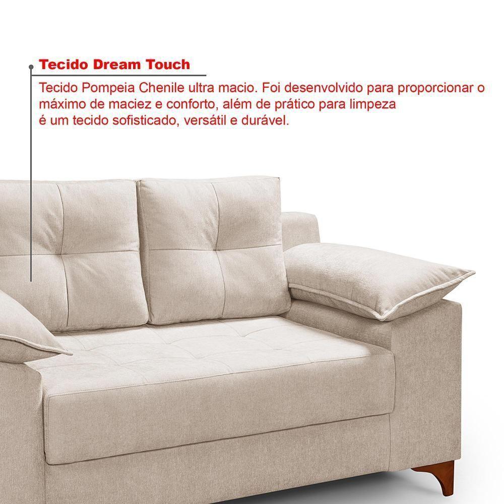 Conjunto Sofá Ibiza 3 E 2 Lugares 2,22m E 1,57m Veludo Confortável Creme 203 - 5