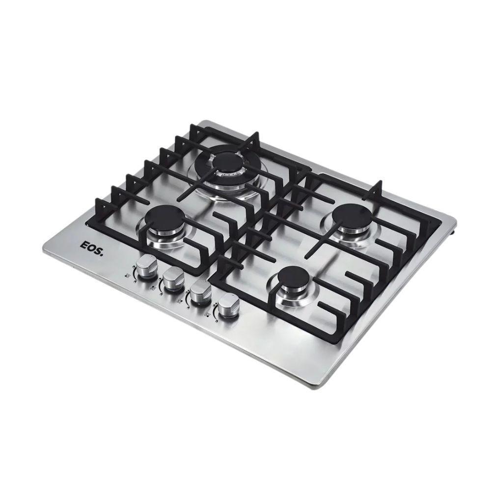 Fogão Cooktop Inox A Gás 4 Bocas 1 Dupla ECG04 Eos + 2 Panelas Tramontina Turim Bivolt - 8