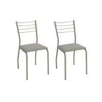 Cadeira Sala De Jantar Malta 2c140nk Aço Kit 2 Un Niquel/boucle Cinza - Kappesberg - 1