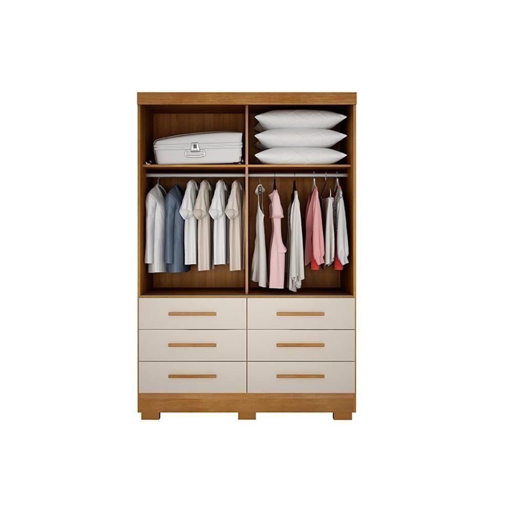 Guarda Roupa 2 Portas E 6 Gavetas Buriti/jequitibá Cumaru/fendi 25 - Novo Horizonte - 3