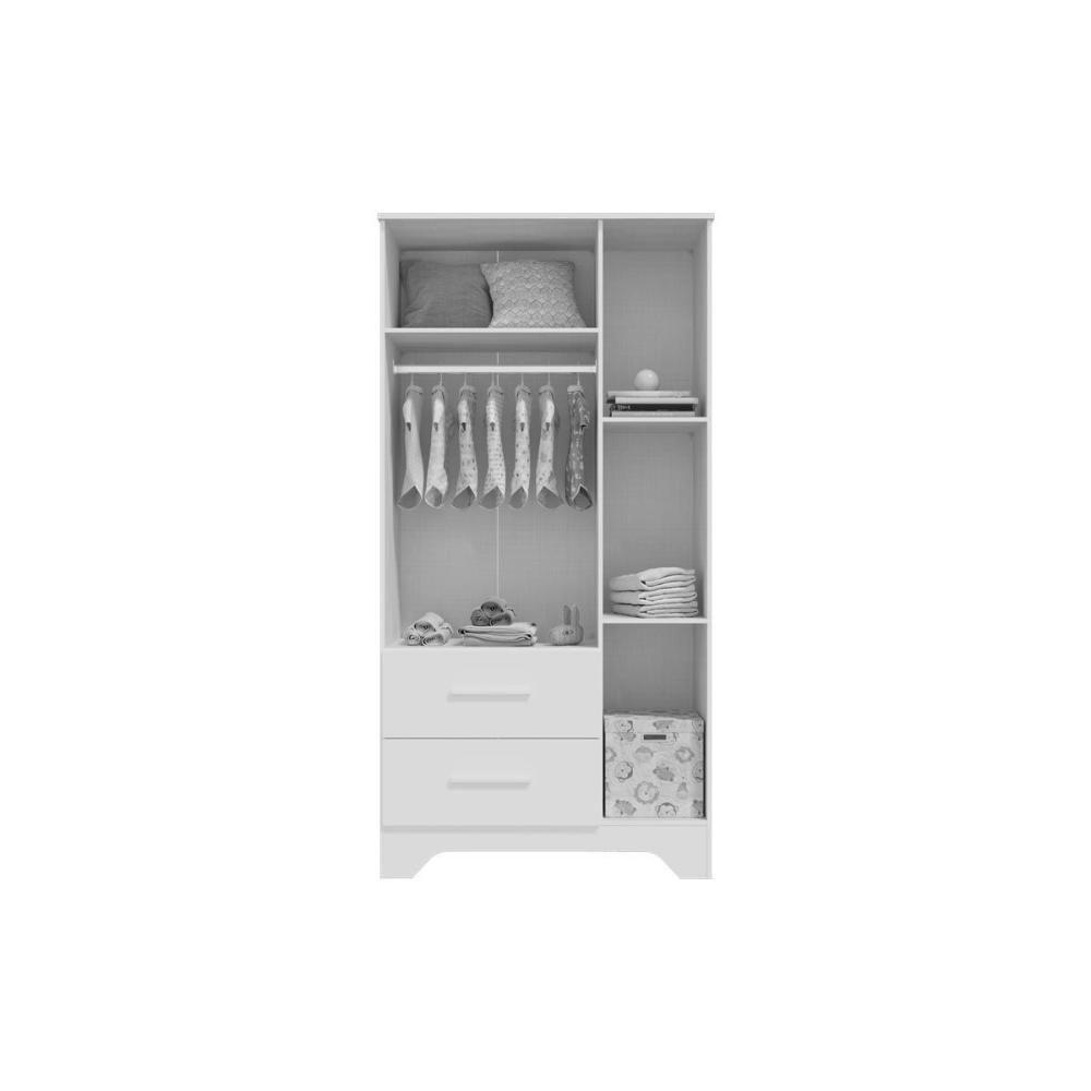 Guarda Roupa 3 Portas C/ (2 Cristal) E 2 Gavetas Popy Retrô Branco/amendoa - Peroba - 3