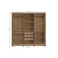 Guarda Roupa 3 Portas De Correr (1 C/ Espelho) E 3 Gavetas C/ Pés Cb04m570 Flex Canela/canela Ou Off White - Kappesberg - 3