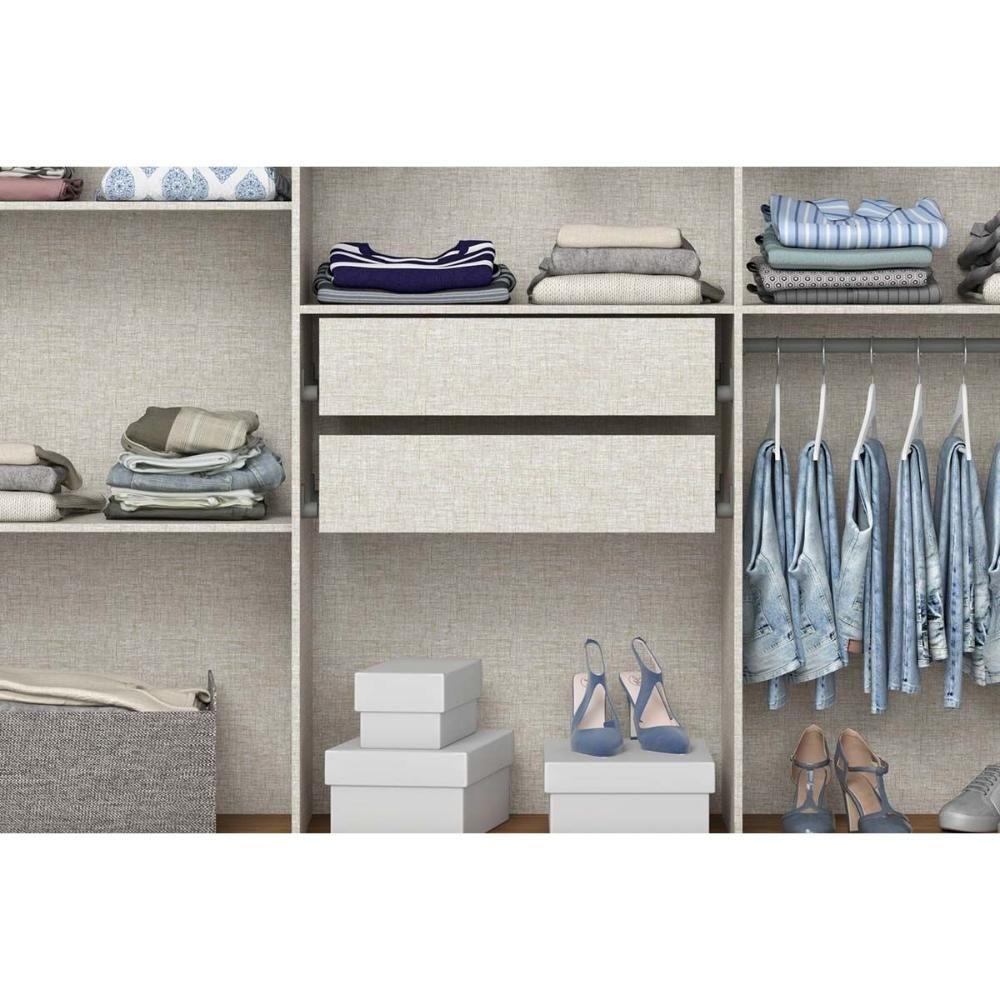 Guarda Roupa 3 Portas De Correr (1 C/ Espelho) E 2 Gavetas C/ Pés Briz B376 Nature/off White - Henn - 8