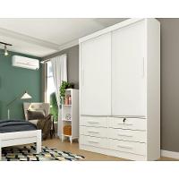 Guarda Roupa 2 Portas De Correr E 6 Gavetas Chicago Cinamomo/off White - Tcil Móveis - 7