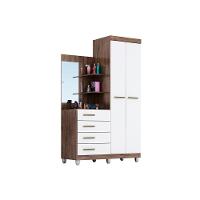 Guarda Roupa 2 Portas E 4 Gavetas C/ 1 Espelho Melissa Cinamomo - Acp - 6