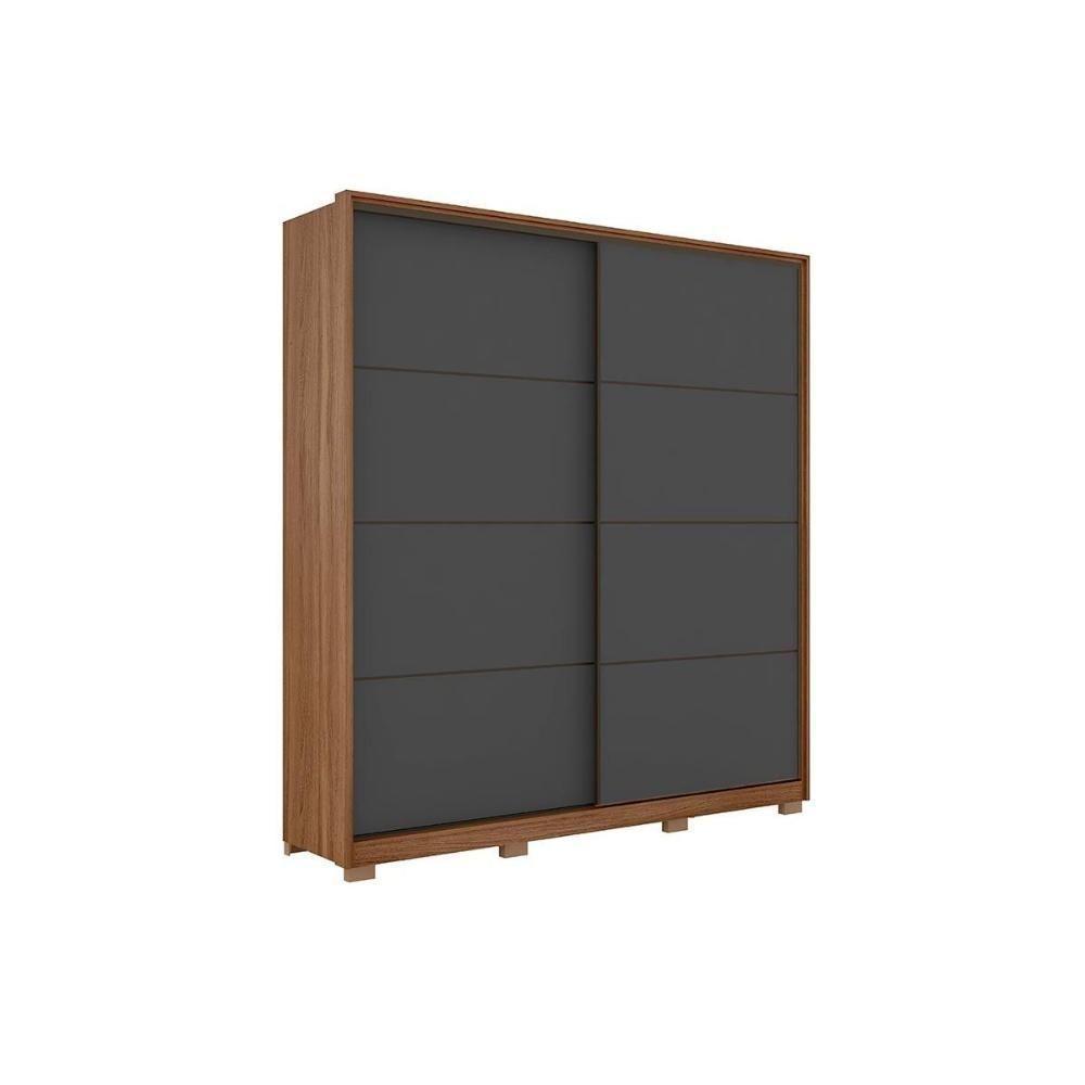 Guarda Roupa 2 Portas De Correr E 3 Gavetas C/ Pés Belga Flex Amêndola/amêndola Ou Grafito - Demóbile - 1