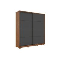 Guarda Roupa 2 Portas De Correr E 3 Gavetas C/ Pés Belga Flex Amêndola/amêndola Ou Grafito - Demóbile - 1