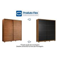 Guarda Roupa 2 Portas De Correr E 3 Gavetas C/ Pés Belga Flex Amêndola/amêndola Ou Grafito - Demóbile - 2