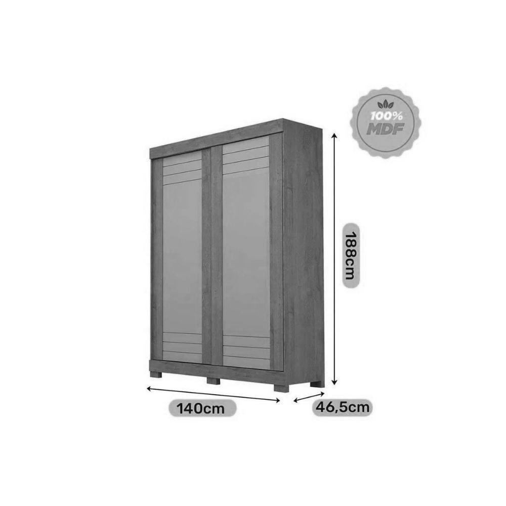 Guarda Roupa 2 Portas E 2 Gavetas Ayla Flex Cinamomo/cinamomo Ou Off White - Acp - 4