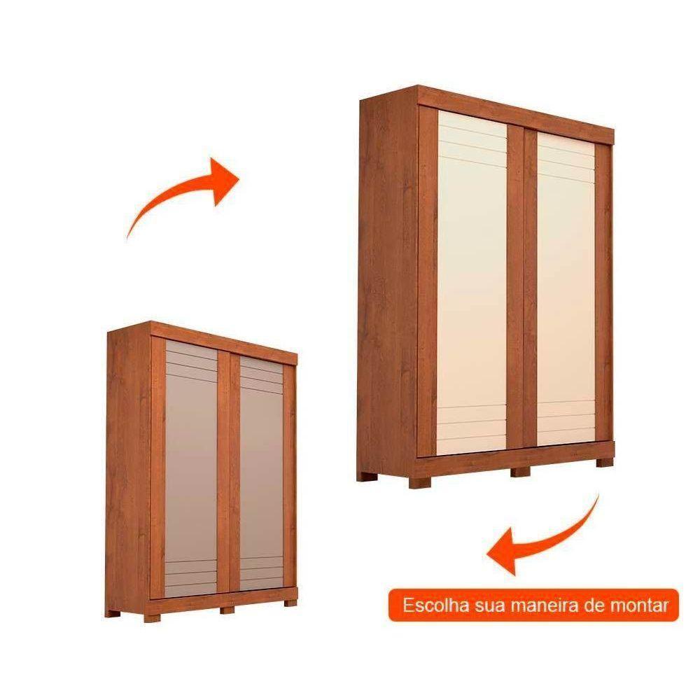 Guarda Roupa 2 Portas E 2 Gavetas Ayla Flex Cinamomo/cinamomo Ou Off White - Acp - 5