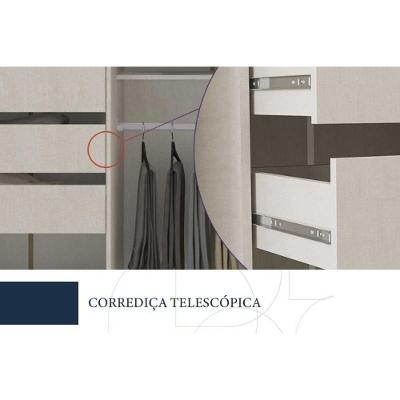 Guarda Roupa Casal Coimbra Flex 2 Portas de Correr 6 Gavetas Freijo Off White