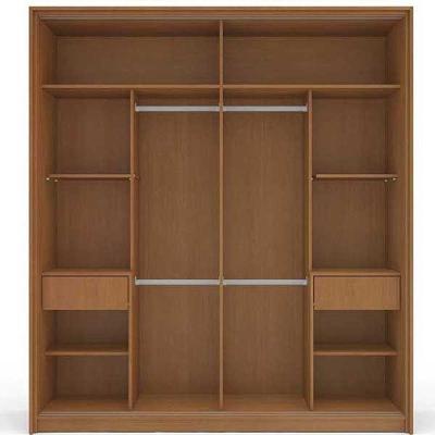 Guarda Roupa Casal Porto 2 Portas de Correr 2 Gavetas Branco-Creme MDF-MDP