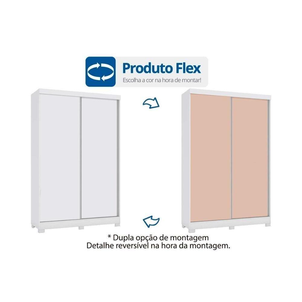 Guarda Roupa 2 Portas De Correr E 2 Gavetas C/ Pés Cb02n571 Flex Canela/canela Ou Off White - Kappesberg - 6