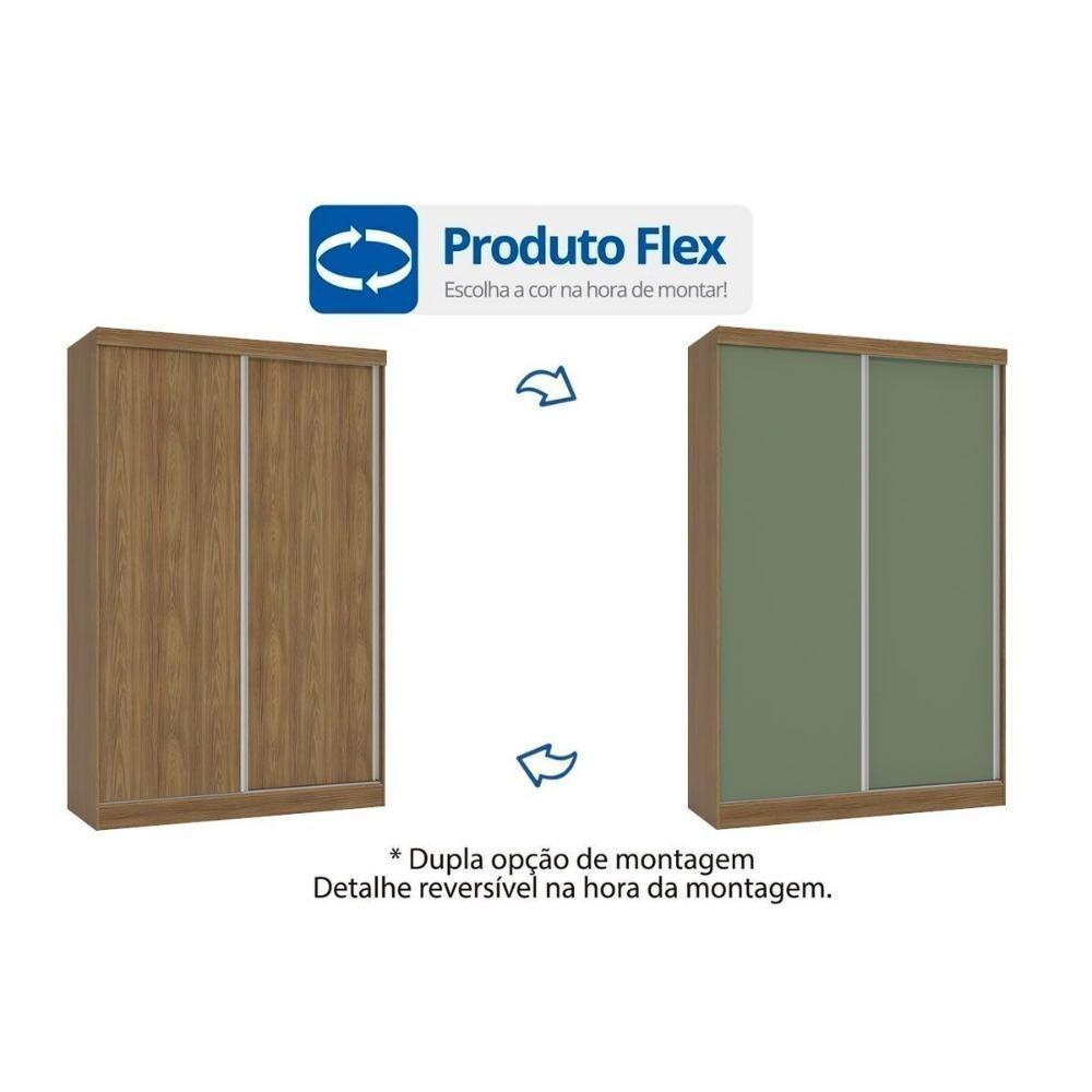 Guarda Roupa 2 Portas De Correr E 2 Gavetas N571 Flex Canela/canela Ou Off White - Kappesberg - 3