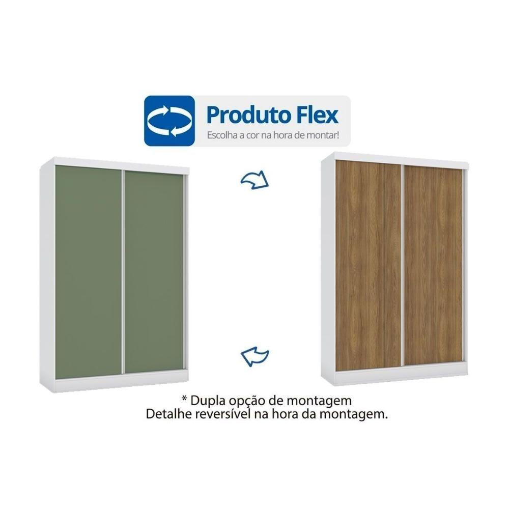 Guarda Roupa 2 Portas De Correr E 2 Gavetas N571 Flex Canela/canela Ou Off White - Kappesberg - 7