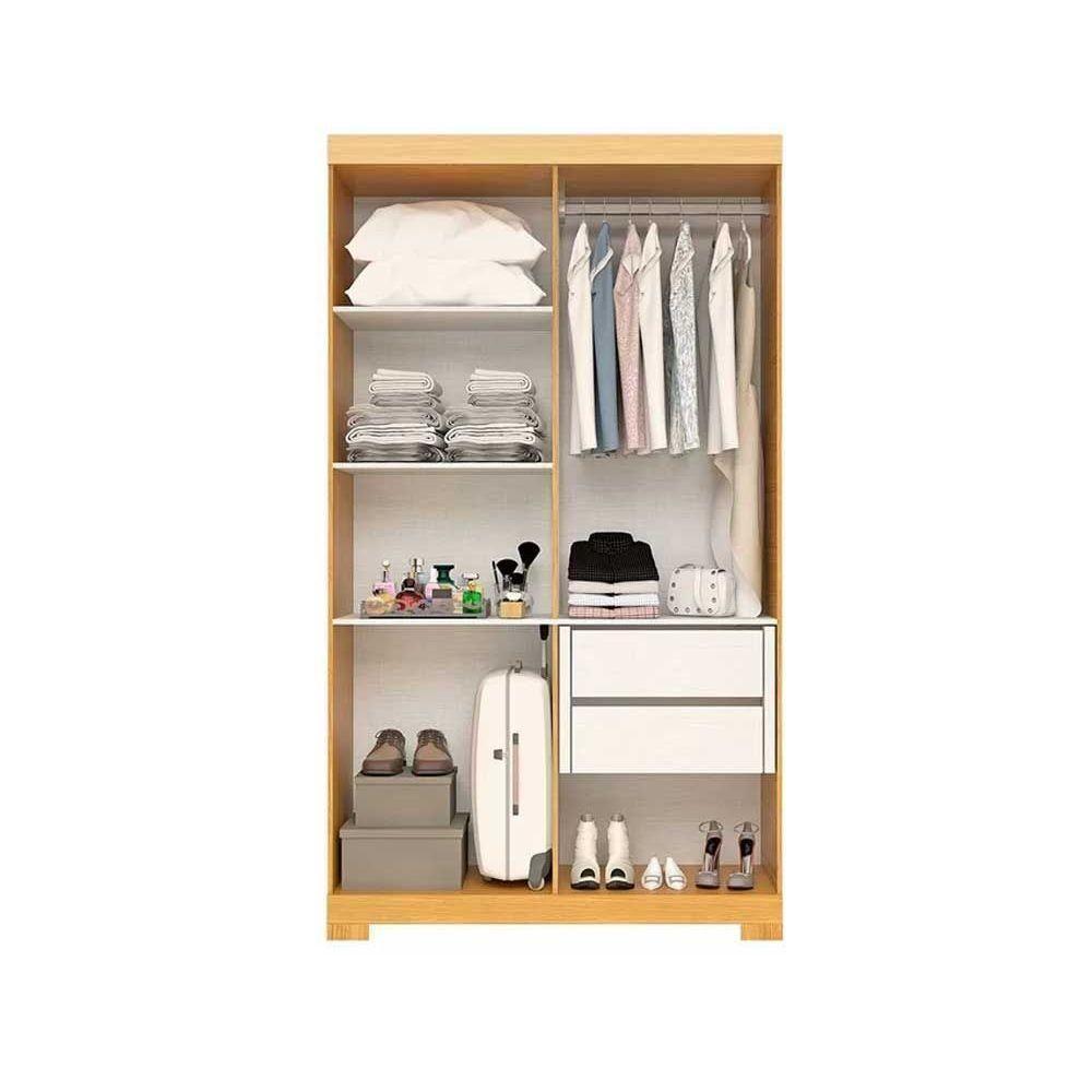 Guarda Roupa 4 Portas 2 Gavetas Lana Nature/off White - Acp - 2