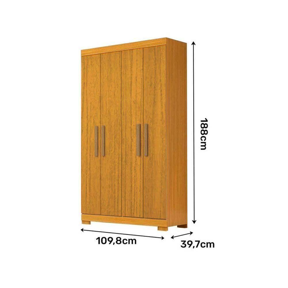 Guarda Roupa 4 Portas 2 Gavetas Lana Cinamomo/off White - Acp - 3