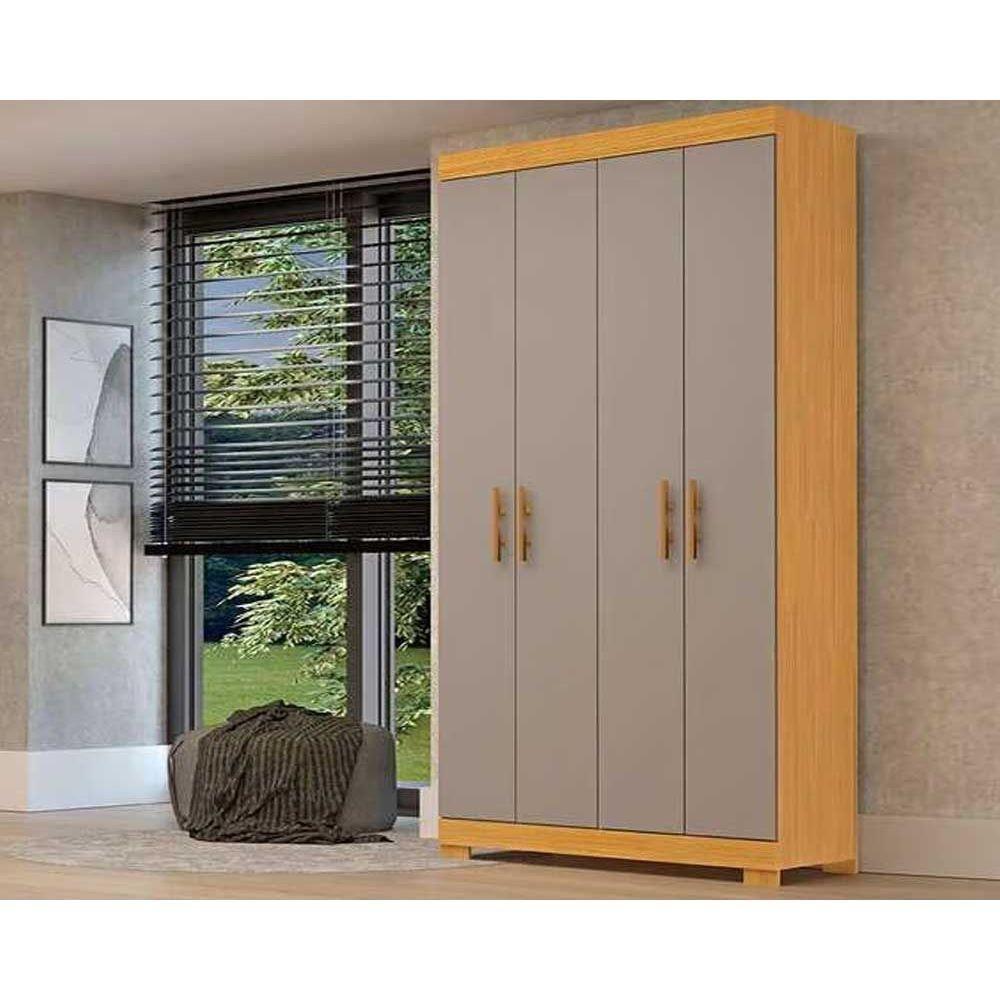 Guarda Roupa 4 Portas 2 Gavetas Lana Cinamomo/off White - Acp - 4