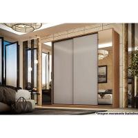 Guarda Roupa 4 Portas (2 De Correr E 2 De Giro C/ Espelho) E 4 Gavetas Laredo Flex Nogueira/nogueira Ou Nude - Demóbile - 6