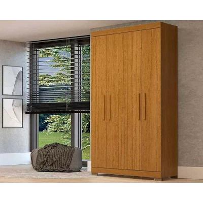 Guarda Roupa Solteiro Lana 4 Portas de Bater 2 Gavetas Cinamomo ACP Móveis
