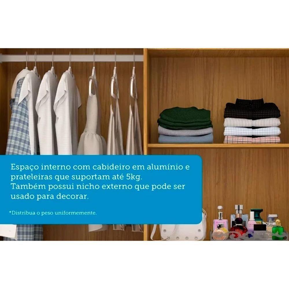 Guarda Roupa 4 Portas (2 C/ Espelho) E 3 Gavetas Débora Cinamomo/off White - Acp - 5