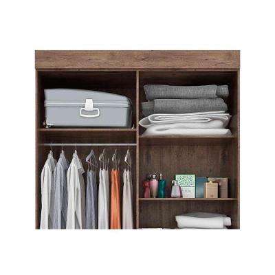 Guarda Roupa Solteiro Débora 4 Portas de Abrir 3 Gavetas Cinamomo-Off White ACP Móveis