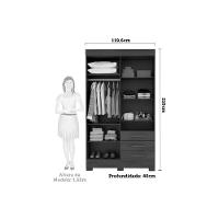 Guarda Roupa 4 Portas (2 C/ Espelho) E 3 Gavetas Débora Cinamomo/off White - Acp - 3