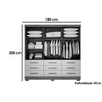 Guarda Roupa 3 Portas E 9 Gavetas Buriti/jequitibá Cumaru/fendi 25 - Novo Horizonte - 2