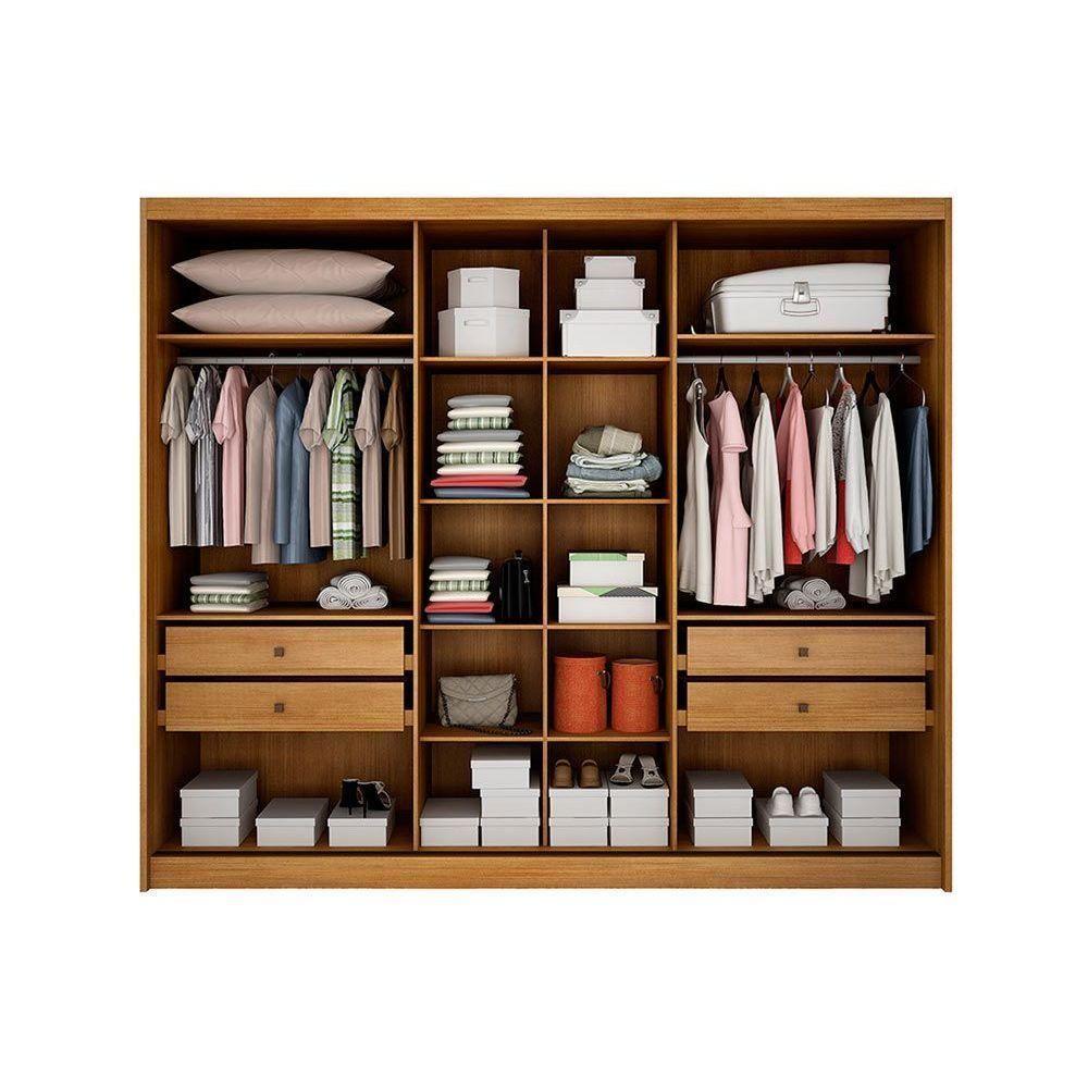 Guarda Roupa 3 Portas E 4 Gavetas Diamond/londres Plus Cumaru/fendi 25 - Novo Horizonte - 3