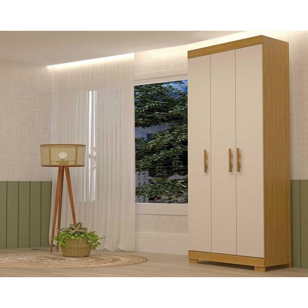 Guarda Roupa 3 Portas E 2 Gavetas Lana Nature/off White - Acp - 1