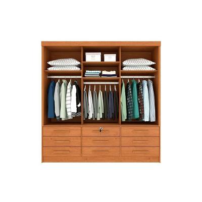 Guarda Roupa Casal Chicago 3 Portas de Correr 9 Gavetas Cinamomo-Off White Tcil Móveis