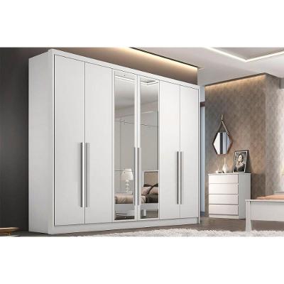 Guarda Roupa Casal Robust-Livorno 6 Portas de Bater 6 Gavetas Neve