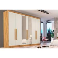 Guarda Roupa 6 Portas (2 C/ Espelho) E 6 Gavetas Oslo Peroba/off White - Europa - 1