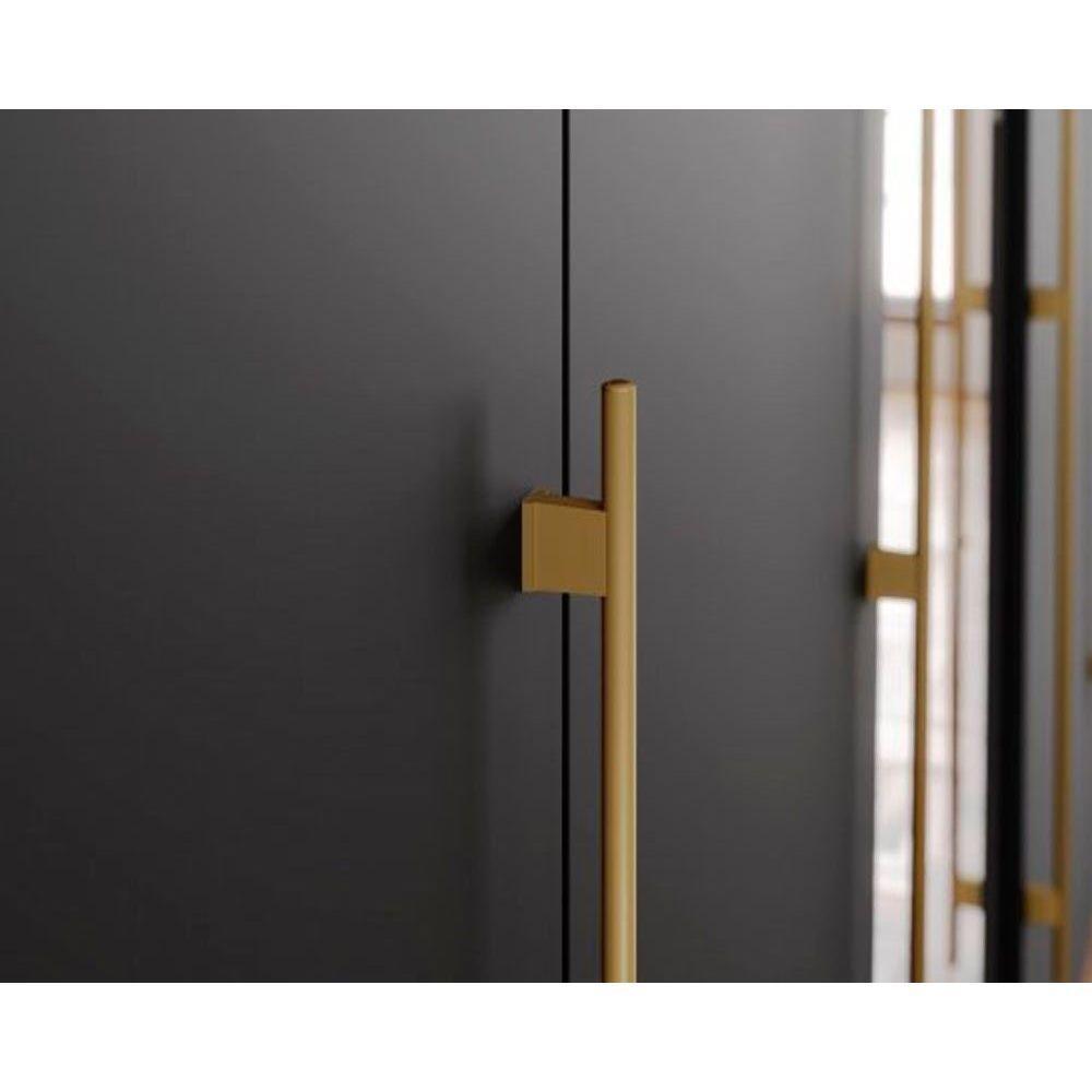 Guarda Roupa 6 Portas (2 C/ Espelho) E 6 Gavetas C/ Pés Dubai Nature/off White - Henn - 5